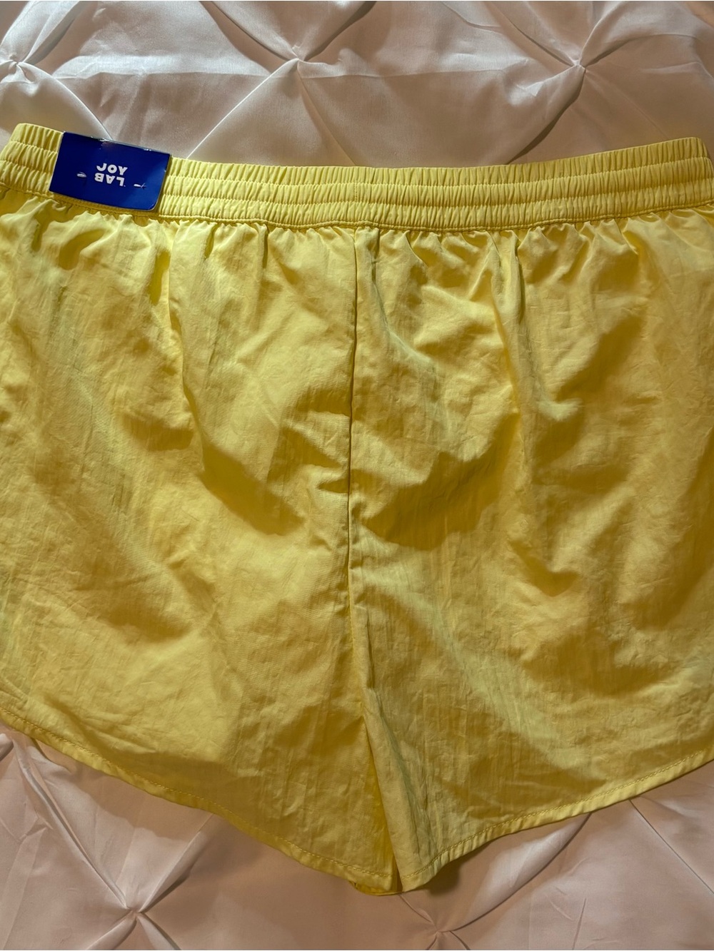 JOY LAB Women’s Mid-Rise Yellow Athletic Shorts Blue/White Stripes, Size M NWT - Picture 5 of 5